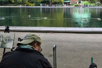 Painting at the Conservatory Water Boat Pond